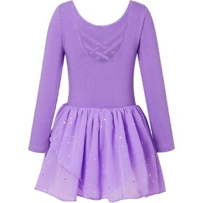 Ballet Leotard for Girls Dance Leotard Outfits Shiny Gymnastic Dance Outfits for 3-9 Years