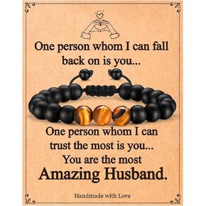 هدايا عيد الميلاد للرجال من إم موهام - أساور من الحجر الطبيعي للأب، الصديق، الزوج، الابن، الحفيد، هدايا الأخ للرجال المراهقين in Kuwait