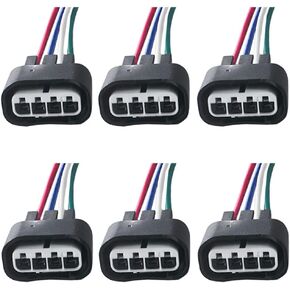 Ignition Coil Female Connector Plug Pigtail Harness 6pcs Compatible with Toyota Lexus Volvo V6