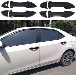 Glossy Black Exterior Door Handle Cover Trim for Toyota Corolla Accessories 2014 2015 2016 2017 2018 Without Smart Keyhole
