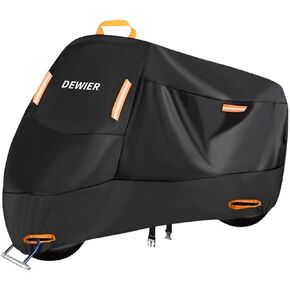 Outdoor Motorcycle Cover - Storage/Transport/Travel bike - 420D Heavy Duty Oxford Fabric UV snow dust protection - Reflective strip keyhole - for motorcycles electric bicycles ebike