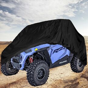 UTV Cover, UTV Sunshade Waterproof All-Weather Protection Rainproof Snowproof Compatible with Polaris RZR Ranger Can-Am Rhino Pioneer Kawasaki Mule Teryx 2-3 Seaters / 126" x 70" x 75"