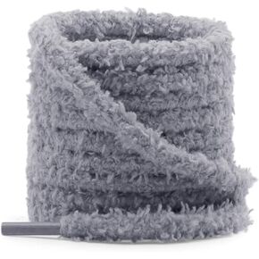 YJRVFINE Fuzzy Round Shoe Laces: Soft Hiking Athletic Shoelaces 2 Pair
