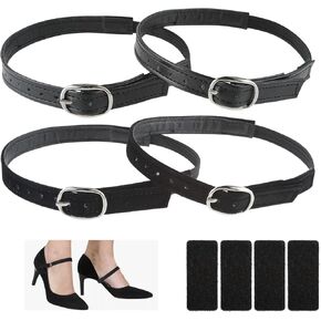4 Pcs Shoe Straps,Detachable Shoe Straps for Heels,Adjustable Ankle Straps Shoe Strap Extender With Buckles for Holding Loose Heels