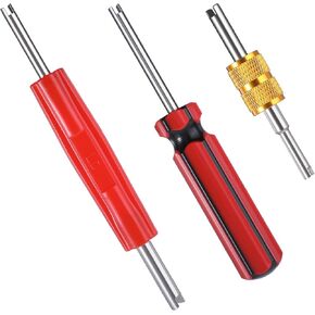 3pcs Valve Core Wrench Tools Single & Dual Head A/C Valve Stem Installation Tool Practical Air Conditioning Line Repair Removal Tools Sturdy Valve Core Extractor for Car Bicycle Tyre Air Conditioner