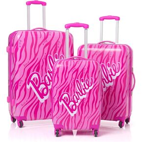 Barbie Suitcase For Adults & Kids | Cabin Small Medium Or Large Options Luggage Bag | Womens Girls Pink Doll Logo Hard Cover Carry On Travelling Trolley