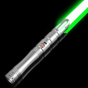 ELESKOCO Dueling Lightsaber Smooth Swing Heavy Duty Light Sabers Toy| Motion Control Metal Hilt FX Sabers with 12 Sound Fonts, RGB 16 Colors Changing, for Adults Teens Dueling, USB-C Recharge, Silver