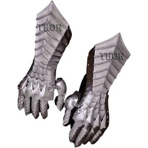 THOR INSTRUMENTS Medieval Knight Warrior Gothic Style Nazgul Gauntlets Functional Armor Silver Rustic Vintage Home Decor Gifts