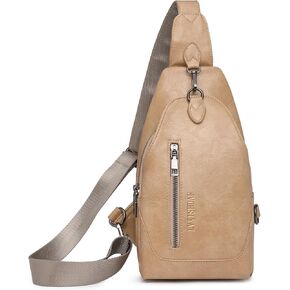 Small Sling Bag for Women - in Vegan Leather Versatile Fanny Pack, Crossbody Bags for Women with Adjustable Guitar Belt Suitable, Dark Brown