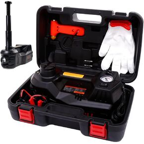 ROGTZ Electric Car Jacks 5Ton 12V Hydraulic Jack with Tire Air Pump and LED Light,Electric Car Jack Lift Floor Jacks for SUV Car Tire Replacement (Jack Only, Red)