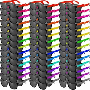 100 Pack Neon Sunglasses Party Favors,20 Colors Sunglasses Bulk for Kids and Adults,Retro Sunglasses with UV Protection for Summer Pool Beach Party,Outdoor Activities and Classroom Prizes