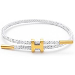 AIMADE Bracelets for Women Adjustable Charm Bracelet, 18k Gold-plated Buckle Design Titanium Steel Wire Rope Women's Gift Jewelry