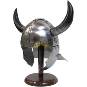 Horned Viking Helmet W/ Neck and Ear Guards - Wearable Costume Armor
