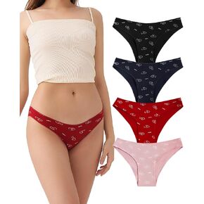 Women's Cotton Bikini Cheeky Underwear Packs, Sexy Cute, Breathable Panties for Ladies
