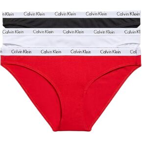 Calvin Klein Women's Carousel Cotton Bikini Panty 3 Pack (US, Alpha, Medium, Regular, Regular, B(QP1258-350) Wr)