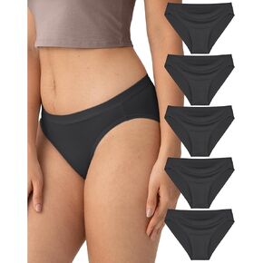 Neione Women No Show Underwear Cheeky Bikini Panties Modal High-Cut Briefs Breathable Moisture Wicking