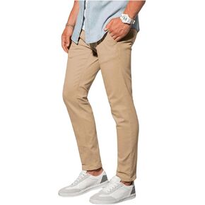 Floerns Men's Casual Drawstring Waist Work Pants Straight Leg Dress Pants