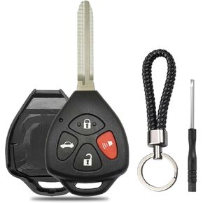 Key Fob Case Replacement Fits for Toyota Camry Corolla Venza Avalon 2007 2008 2009 2010 2011 2012 2013 HYQ12BBY GQ4-29T Keyless Entry Remote Control Car Key Fob Shell 4 Button Pad Cover