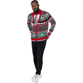 Blizzard Bay Men's Ugly Christmas Cow 2fer Sweater