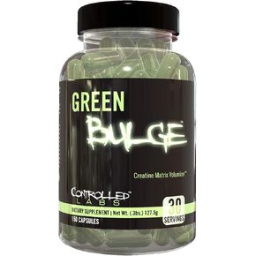 CONTROLLED LABS Green Bulge Supplement, 30 Serv Advanced Creatine Matrix Volumizer, Improve Strength, Stamina, Performance, & Muscle Recovery, Caffeine & Stimulant Free