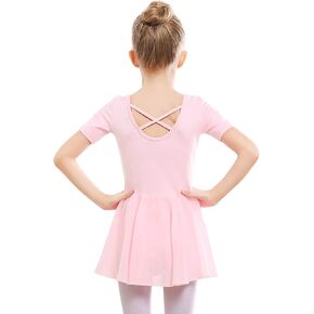 Stelle Ballet Leotards for Girls Dance Leotard with Skirt Toddler Ballet Outfit Criss-Cross Bow Back (Little/Big Kid)