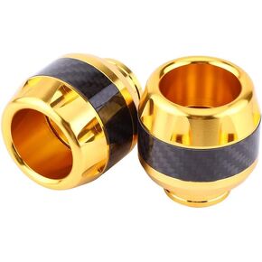 Frame Sliders, 1 Pair of Carbon Fiber Motorcycle Front Fork Frame Sliders Crash (Gold)