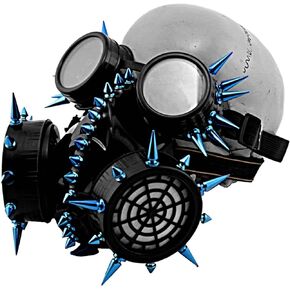 Punk Gothic Blue Spikes Steampunk Gas Mask Goggles Cosplay Props Halloween Costume Accessories Men/Women