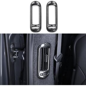 Carbon Fiber Style Inner B-Pillar AC Air Vent Outlet Panel Cover, Air Conditioner Outlet Trim Frame Compatible with Hyundai Ioniq 5 N Accessories