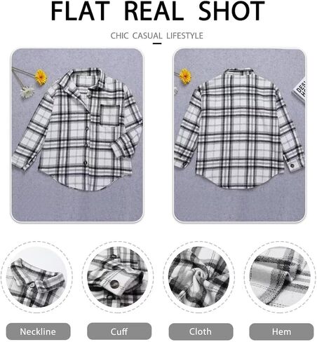 ZOLUCKY Womens Shackets Jacket Plus Size Long Sleeve Button Down Shirts Blouses Tops in Kuwait
