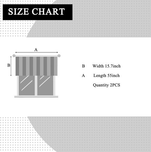 2 حزمة أسود أبيض الجاموس تحقق منقوشة نافذة الستائر مزرعة تصميم البلد الستائر متقلب الستائر لغرفة المعيشة غرفة نوم المطبخ 55 × 15 بوصة طول in Kuwait
