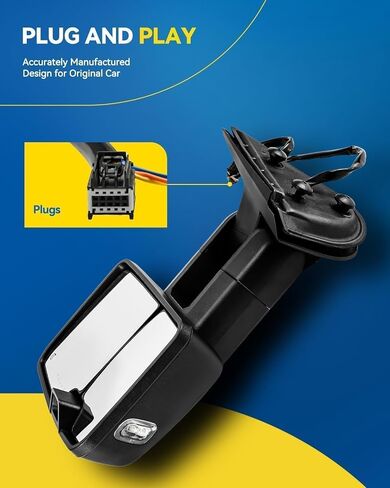 مرايا سحب كهربائية من PHILTOP تناسب 2008-2016 Ford F250 F350 F450 F550 مرايا سحب زجاجية فائقة التحمل، ضوء إشارة الانعطاف مع مستشعر درجة الحرارة تصغير يدوي وغطاء أسود قابل للطي in Saudi Arabia