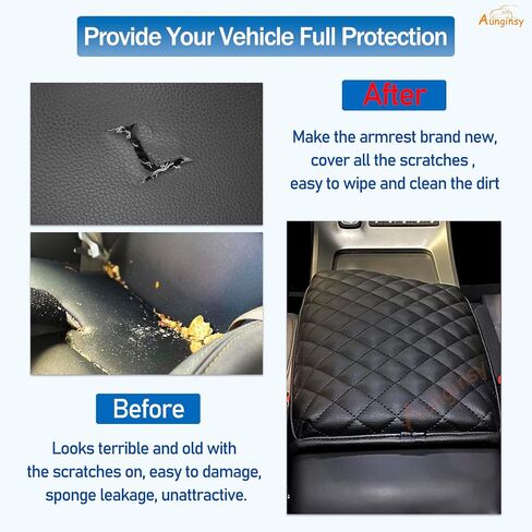Aunginsy Car Leather Center Console Protector Cover Compatible with Kia Telluride 2020-2025 Center Console Armrest Seat Box Cover Cushion Lid Protector Pad Waterproof Anti-Scratch Interior Accessories in Saudi Arabia