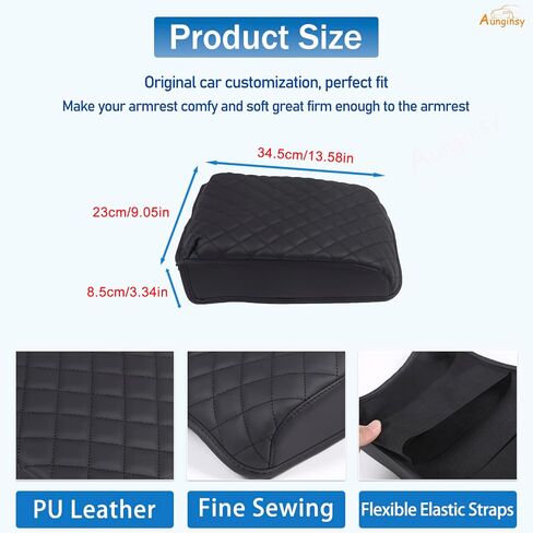 Aunginsy Car Leather Center Console Protector Cover Compatible with Kia Telluride 2020-2025 Center Console Armrest Seat Box Cover Cushion Lid Protector Pad Waterproof Anti-Scratch Interior Accessories in Saudi Arabia