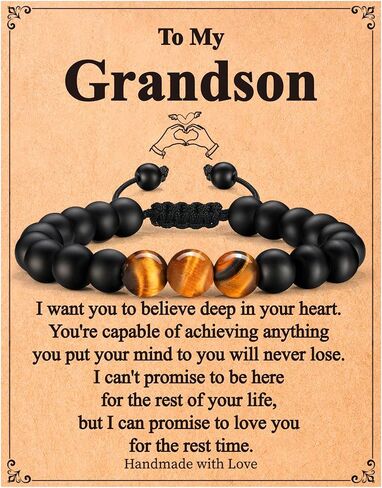M MOOHAM Christmas Gifts for Men Bracelets - Natural Stone Bracelets for Dad, Boyfriend, Husband, Son, Grandson, Brother Gifts for Men Teens in Saudi Arabia