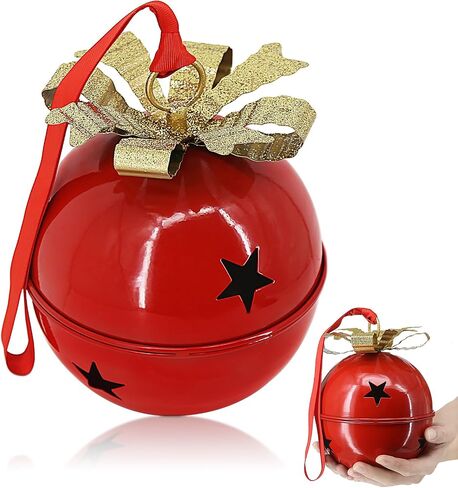 Christmas Large Jingle Bells, 8 inch Jumbo Christmas Decorative Bells for Tree Mantel Indoor Outdoor Metal (Green) in Saudi Arabia