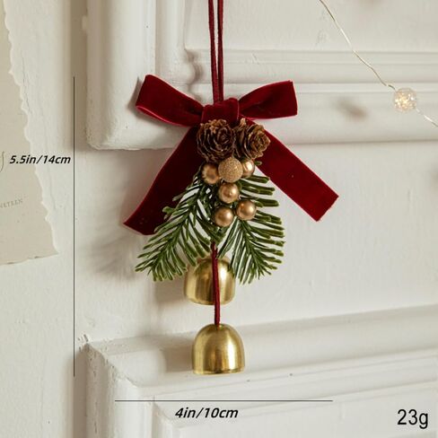 Christmas Jingle Bells Holiday Door Knob Hanger Decoration,Christmas Jingle Bells Door Hanger,Home Décor,Holiday Tree/Door/Wall Hanging Ornament for DIY (3PCS,with Pineal Decoration) in Saudi Arabia