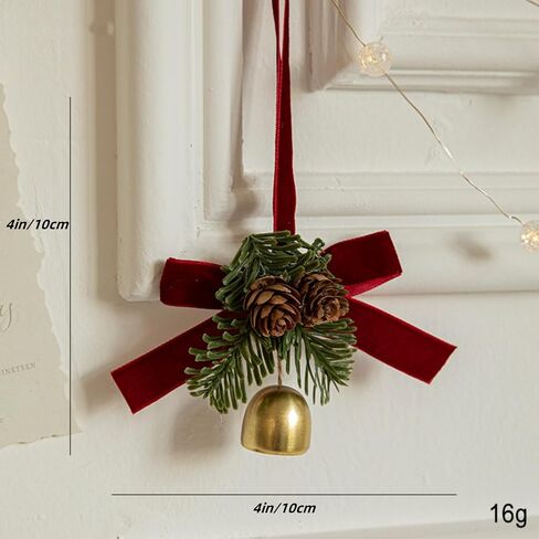 Christmas Jingle Bells Holiday Door Knob Hanger Decoration,Christmas Jingle Bells Door Hanger,Home Décor,Holiday Tree/Door/Wall Hanging Ornament for DIY (3PCS,with Pineal Decoration) in Saudi Arabia