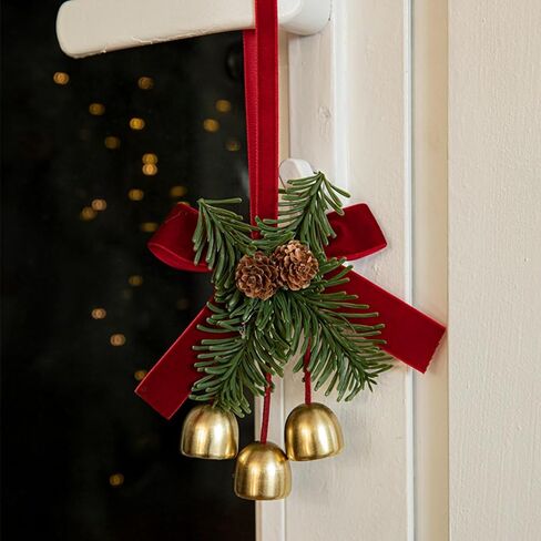 Christmas Jingle Bells Holiday Door Knob Hanger Decoration,Christmas Jingle Bells Door Hanger,Home Décor,Holiday Tree/Door/Wall Hanging Ornament for DIY (3PCS,with Pineal Decoration) in Saudi Arabia