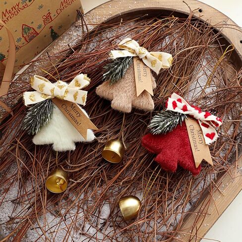 Christmas Jingle Bells Holiday Door Knob Hanger Decoration,Christmas Jingle Bells Door Hanger,Home Décor,Holiday Tree/Door/Wall Hanging Ornament for DIY (3PCS,with Pineal Decoration) in Saudi Arabia