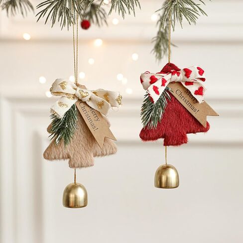 Christmas Jingle Bells Holiday Door Knob Hanger Decoration,Christmas Jingle Bells Door Hanger,Home Décor,Holiday Tree/Door/Wall Hanging Ornament for DIY (3PCS,with Pineal Decoration) in Saudi Arabia