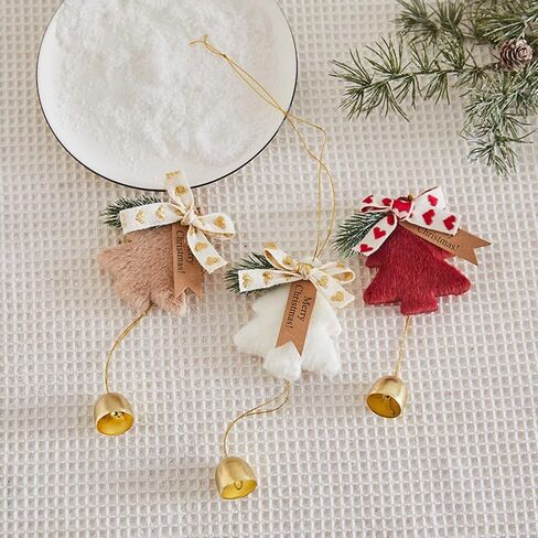 Christmas Jingle Bells Holiday Door Knob Hanger Decoration,Christmas Jingle Bells Door Hanger,Home Décor,Holiday Tree/Door/Wall Hanging Ornament for DIY (3PCS,with Pineal Decoration) in Saudi Arabia