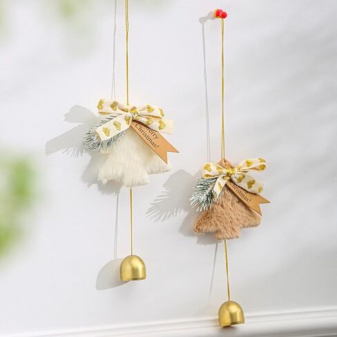 Christmas Jingle Bells Holiday Door Knob Hanger Decoration,Christmas Jingle Bells Door Hanger,Home Décor,Holiday Tree/Door/Wall Hanging Ornament for DIY (3PCS,with Pineal Decoration) in Saudi Arabia