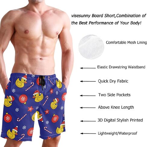 visesunny Cool Mens Novelty Swim Trunks Quick Dry Summer Board Beach Shorts with Mesh Lining and Pockets in Saudi Arabia