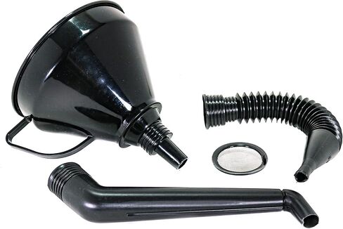 Right Angle Flexible Plastic Funnel Set Comes Complete with 2 Detachable Spout Attachments and Filter for Automotive Oil and Household Uses in Saudi Arabia