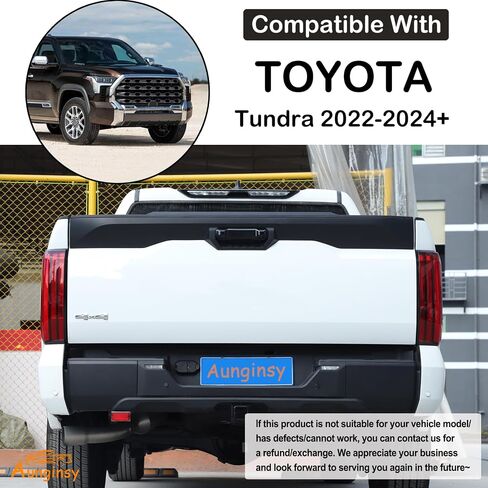 غطاء مقبض الباب الخلفي للسيارة من Aunginsy، غطاء مقبض الباب الخلفي متوافق مع Toyota Tundra 2022-2025 ABS بيانو أسود مقبض الباب الخلفي غطاء الباب الخلفي مع فتحتين من الملحقات الخارجية in Saudi Arabia