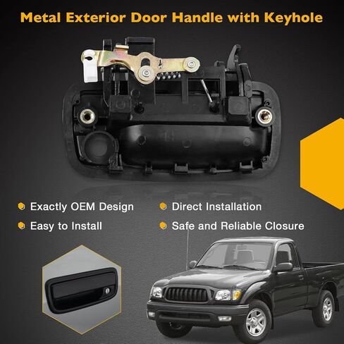 Gledewen Upgraded Metal Exterior Door Handle Driver Door Handle with Key Hole, Compatible with 1995-2004 Toyota Tacoma, Outside Handle Front Left Side, Replaces# 79344 91319 69220-35020 in Saudi Arabia