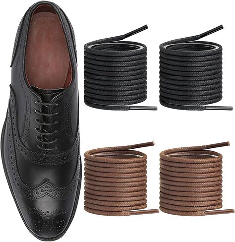 2 Pairs Shoelaces for Allen Edmonds Waxed Round Shoe Laces Replacement Dress Oxford Shoes in Saudi Arabia