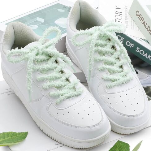 YJRVFINE Fuzzy Round Shoe Laces: Soft Hiking Athletic Shoelaces 2 Pair in Kuwait