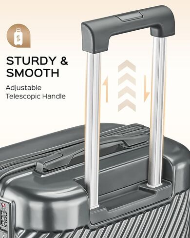 Luggage Sets 3 Piece, PC+ABS Suitcase with Spinner Wheels, TSA Lock Luggage Sets with Carry on Luggage (Dark Grey, 20"24"28") in Saudi Arabia