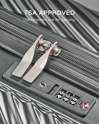 Luggage Sets 3 Piece, PC+ABS Suitcase with Spinner Wheels, TSA Lock Luggage Sets with Carry on Luggage (Dark Grey, 20"24"28") in Saudi Arabia